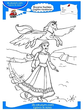 Çocuklar İçin Barbie Pegasus Boyama Sayfaları 